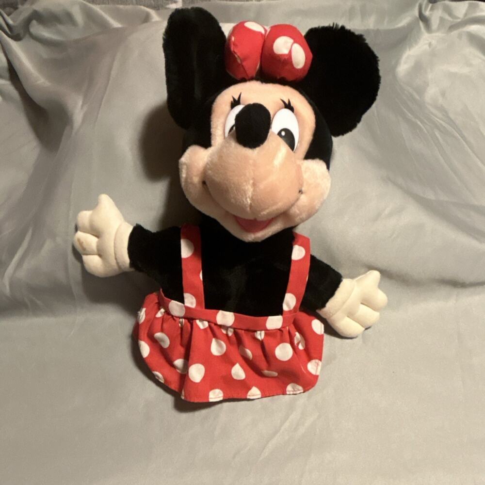 Applause Disney Minnie Mouse Hand Puppet Plush Red Polka Dot Dress